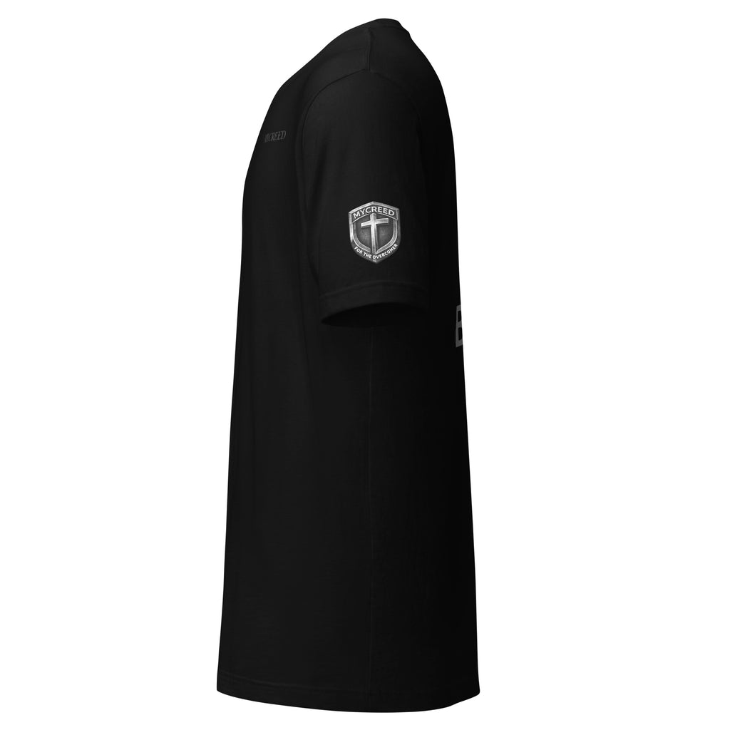 Binary By Creation Tee side profile in black Bella Canvas premium tee by MyCreed™