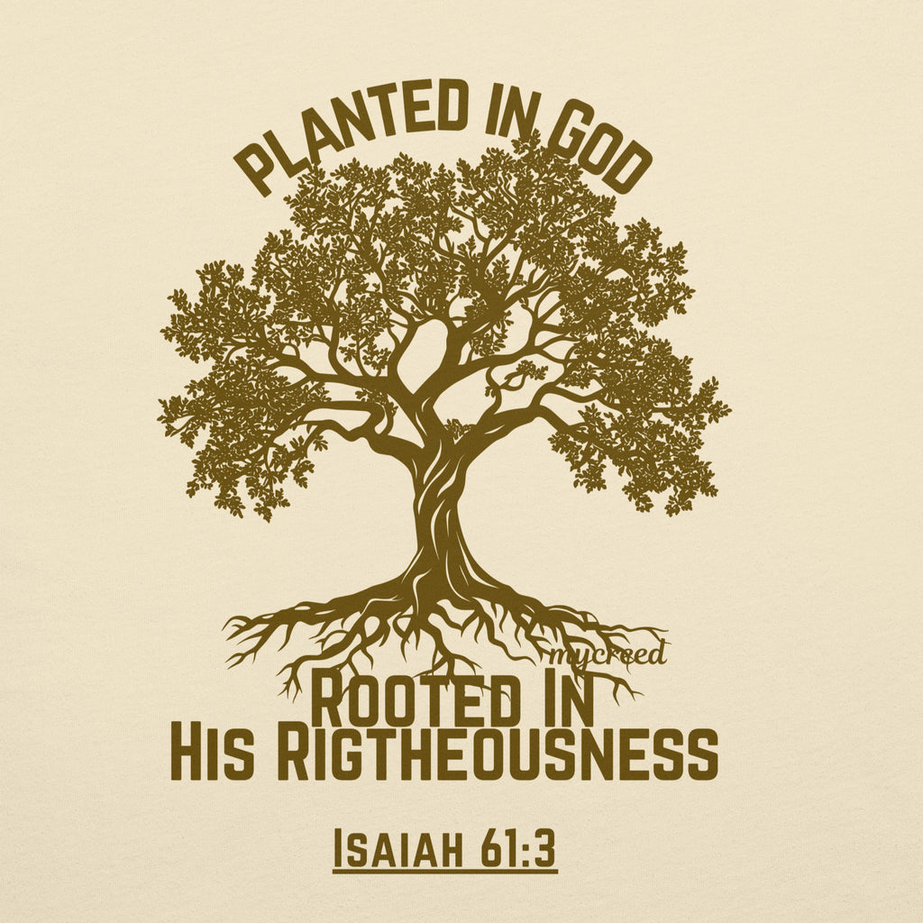 Back of shirt tree illustration representing spiritual growth and biblical identity by MyCreed™