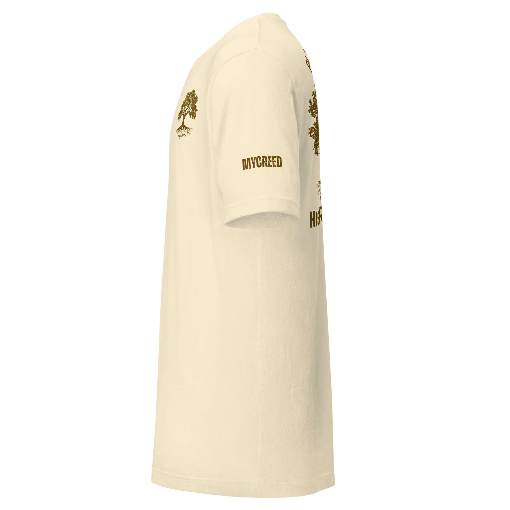 Faith-based back graphic featuring flourishing tree and Isaiah 61:3 reference by MyCreed™