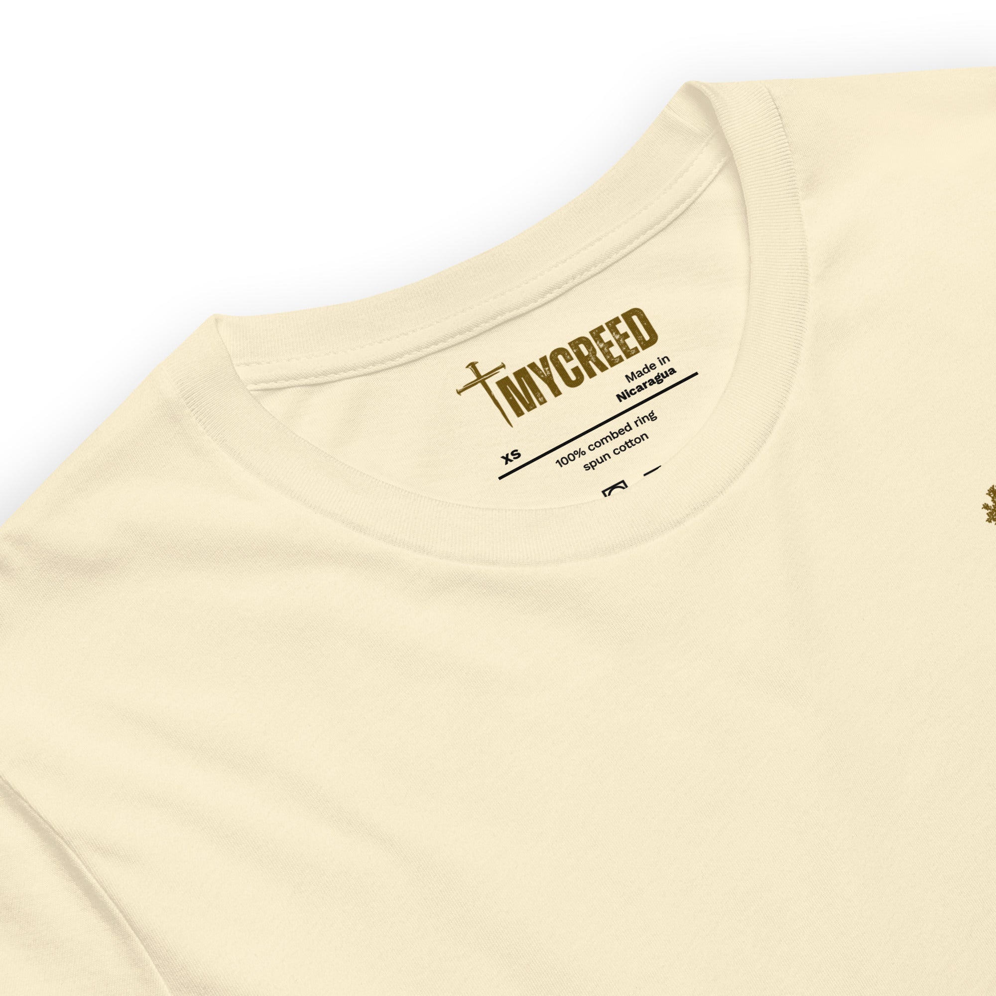 Christian lifestyle tee with Planted in God message and tree artwork on back by MyCreed™