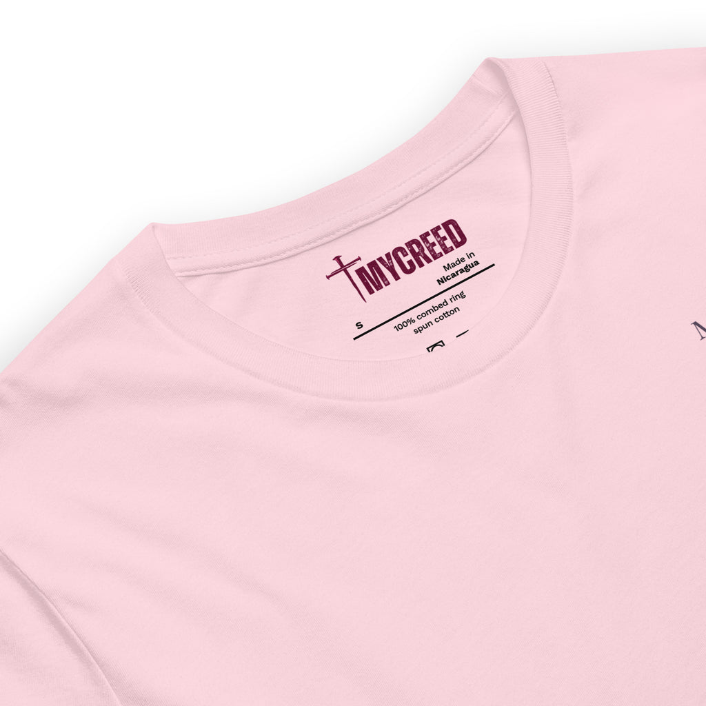 Binary By Creation Tee neckline detail in soft pink by MyCreed™