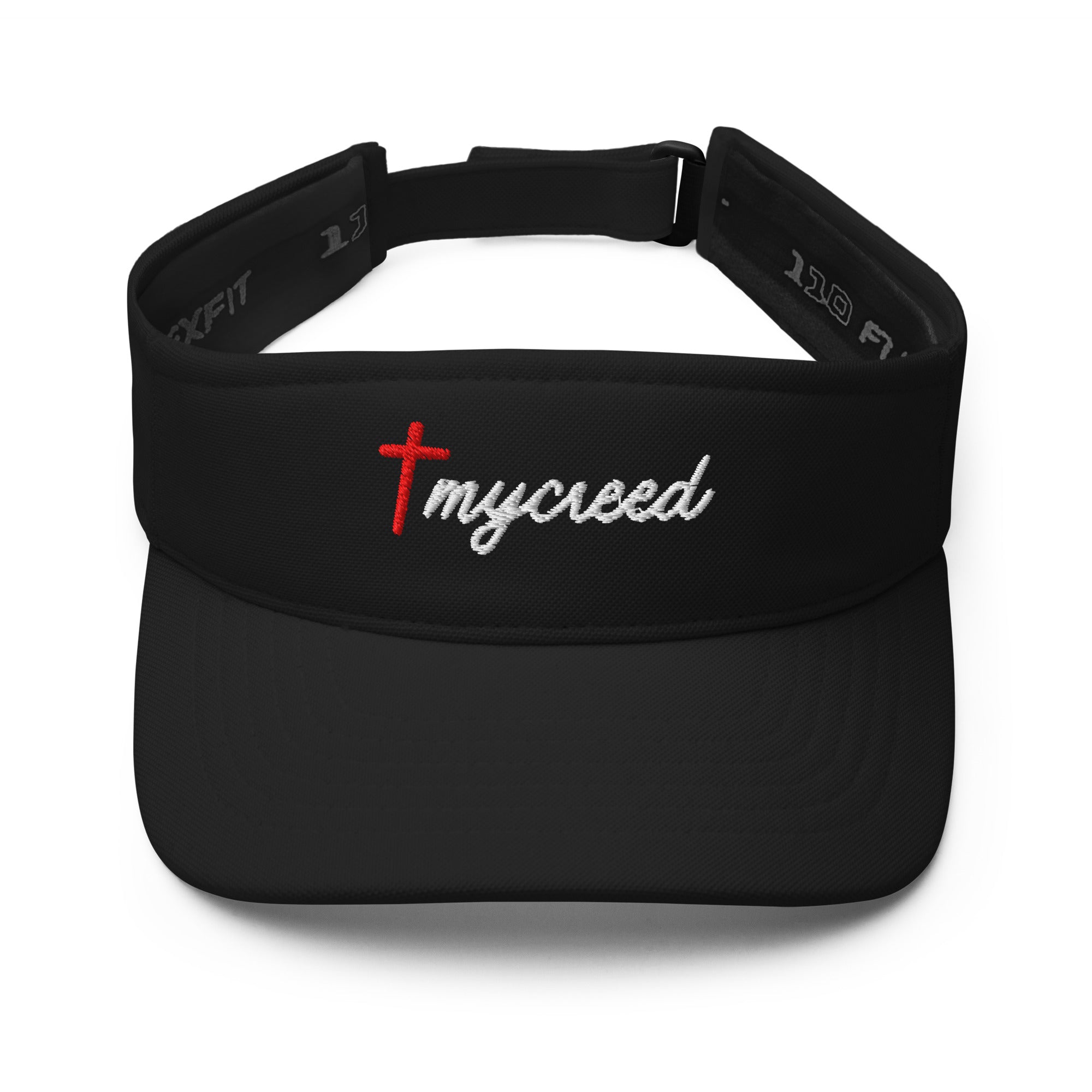 Black MyCreed Visor featuring embroidered logo on front